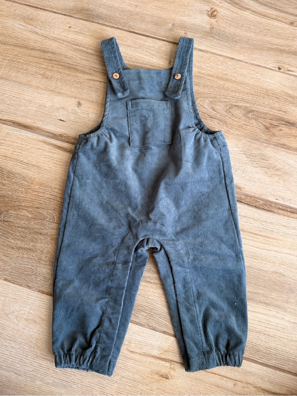 Quincy Mae Slate Gray Corduroy Kids Overalls